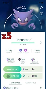 Pokemon TRADE - 5x Haunter Trades !! Instant Evolve Gengar with no Candy ! - Picture 1 of 1