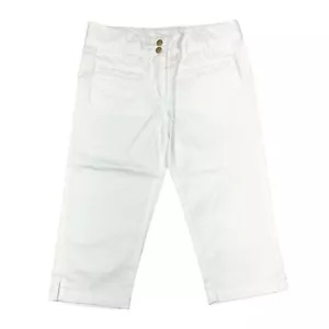 Pantalone Jacadi bianco cotone casual lunghezza Capri, accenti intrecciati, bambina 6 - Foto 1 di 6
