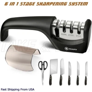 6-in-1 Knife Sharpener | Premium 4-Stage Kitchen Gadgets for Industrial Knives - Picture 1 of 7