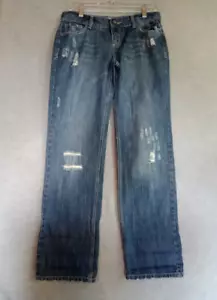 Mossimo Supply Womens Blue Jeans Distressed Boyfriend Size 7 - Picture 1 of 8