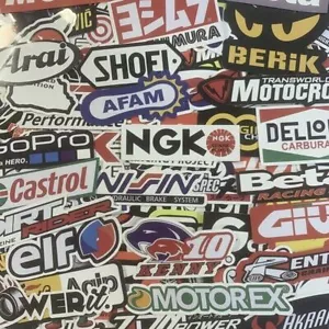 Lot Set of 100 Motorcycle Motocross Decals Stickers Racing Car ATV UTV Dirtbike - Picture 1 of 12