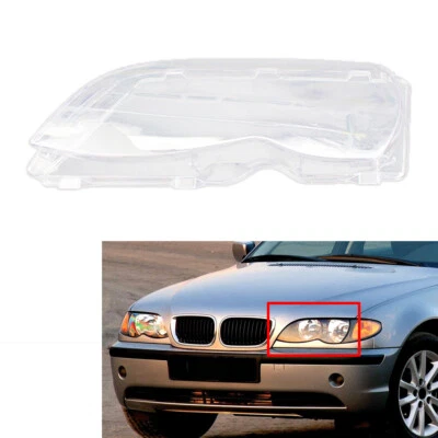Transparent Car Front Headlight Lens Cover Fit BMW 3 Series E46 4 Door 2002-2005 - Image 1 of 4