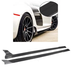 Carbon Fiber Car Side Skirts Spoiler Lip for Audi R8 2007-15 - Picture 1 of 5