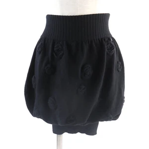 CHANEL skirt Camellia motif COCO Button black cashmere Women 34 P33489 K00889 - Picture 1 of 9