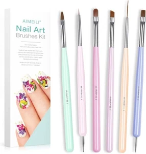 Nail Art Brushes Acrylic Nail Brush Design Pen Set for Gel Nail Polish Painting - Picture 1 of 20