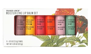 TRADER JOE'S Moisturizing Lip Balm Soothe Dry Lips Set of 6 Flavors Ships Free - Picture 1 of 5