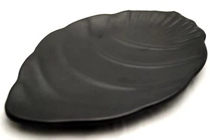 Leaf Shape Sashimi Salad Starter Snack Dessert Plate Dish 10" 12" Black Melamine - Picture 1 of 14