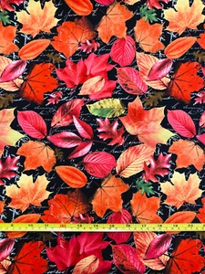 Harvest Leaves 18"x21" Fat Quarter 100% cotton fabric fall autumn quilt - Picture 1 of 2