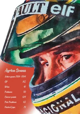 Ayrton Senna  McLaren Carriera Art idea regalo Stampa A3 Poster idea Formula 1 - Immagine 1 di 3