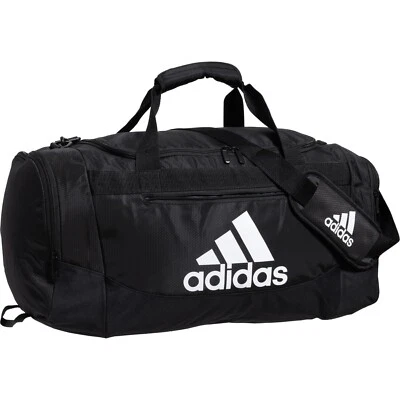 ADIDAS DEFENSE MEDIUM 25" DURBLE Duffel Gym Bag BLACK WHITE WATER RESIST NWT $55 - Image 1 of 4