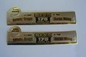 TWO VINTAGE 1973 JIM BEAM HATFIELD, McCoy, OHIO STATE FAIR DECANTER LABELS - Picture 1 of 4