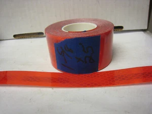  RED  Reflective   Conspicuity  Tape 1-5/8" x 25' Lined  - Picture 1 of 2