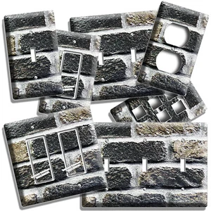 RÚSTICO GRIS NEGRO LADRILLO NEGRO INTERRUPTOR DE PARED PLATO HOMBRE DECORACIÓN HABITACIÓN CUEVA - Imagen 1 de 34
