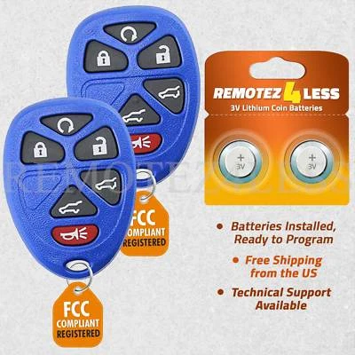 2 For 2007 2008 2009 2010 2011 2012 2013 2014 Chevrolet Tahoe Remote Key Blue - Image 1 of 4