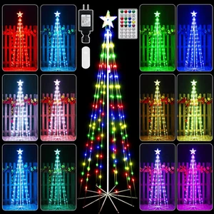 Christmas Tree Lights 6FT 170 LED,RGB 34 Modes Color Changing Outdoor String Lig - Picture 1 of 7