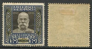 Austria 10 KRONEN 1908 Blue And Yellow */MH - Picture 1 of 1