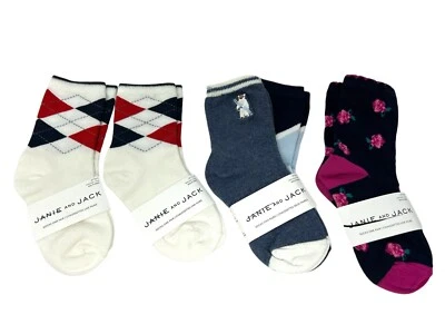 Janie And Jack Socks Lot Of 8 Size 2T-3 Flowers Ski Bear Argyle Anchors - Image 1 of 2