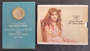 1980-90 Great Britain Queen Mother 80th & 90th Birthday UNC coin set - Picture 1 of 9