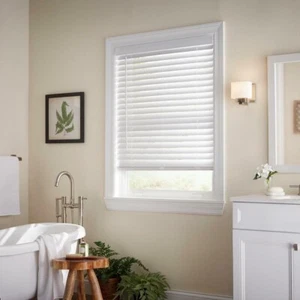 Modern 2" Cordless Faux Wood Horizontal Blinds White 31"x54" - Picture 1 of 2