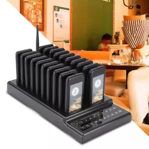 Restaurant Pager Wireless Paging Queue System 20 Call Buzzer Service Equipme Fit - Picture 1 of 15