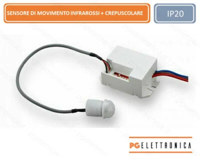 V-TAC Sensore di movimento a infrarossi crepuscolare per interni 220v per interni IP20