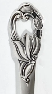 Vtg Art Nouveau Floral BAKED POTATO FORK Serving Meat Salad 9" EPNS Denmark RARE - Picture 1 of 12