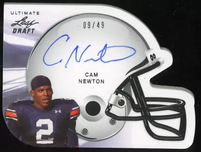 Cam Newton 2011 Leaf Ultimate Draft Auto #d /49 Helmet Carolina Panthers - Image 1 of 2