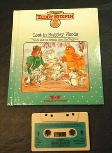 LIBRO/CINTA DE PELUCHE RUXPIN PERDIDO EN BOGGLEY WOODS FUNCIONA MUNDOS DE MARAVILLA - Imagen 1 de 4