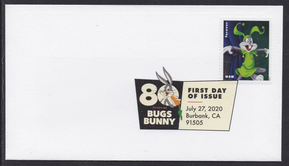 US 5497 Bugs Bunny Jester DCP FDC 2020 - Image 1 of 1