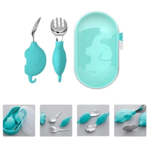 Fork and Spoon Set Child Eating Training Cutlery Infants Tableware - Picture 1 of 12