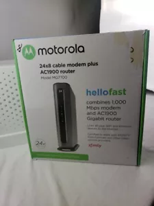 Motorola MG7700 Modem Plus AC1900 WiFi Router Combo with Power Boost 1000+ MBPS - Picture 1 of 7