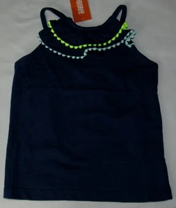 Gymboree Blue pom pom ruffle trim tank top NWT 5 - Picture 1 of 2