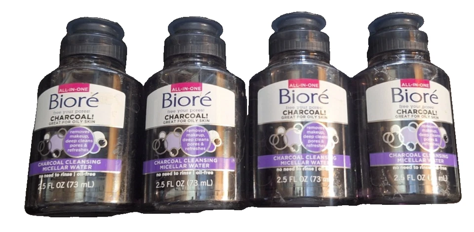 4 2.5oz Conve Biore Charcoal Cleansing Micellar Water Deep Pore Cleanse= 10 oz - Image 1 of 1