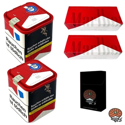 Marlboro Rot Tabak 2x 103g L Dose + 2x Marlboro Rot Filterhülsen + Zubehör - Bild 1 von 3