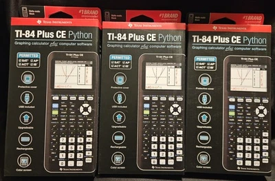 TI-84 Plus CE Python Graphing Calculator Color Screen Rechargeable NEW Lot Of 3 - Image 1 of 4