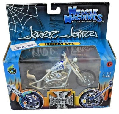 Jesse James West Coast Choppers Cherry CFL White 1:18 Scale Muscle Machines - Image 1 of 4