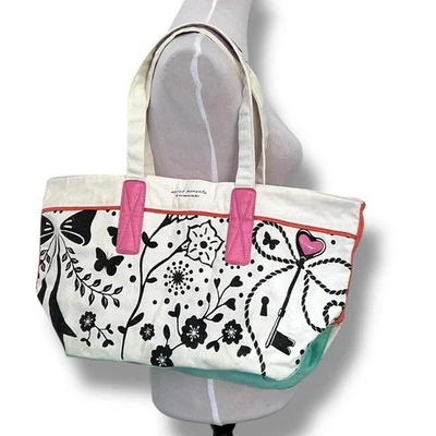 Bolso de Playa Grande Victoria’s Secret de Lona Floral para Llevar la Noche Foto 1 de 4