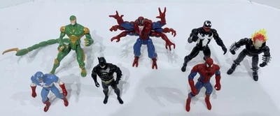 Lote de 7 superhéroes de la década de 1990 Spider-Man Venom Scorpion Capitán América Ghost Rider Foto 1 de 4