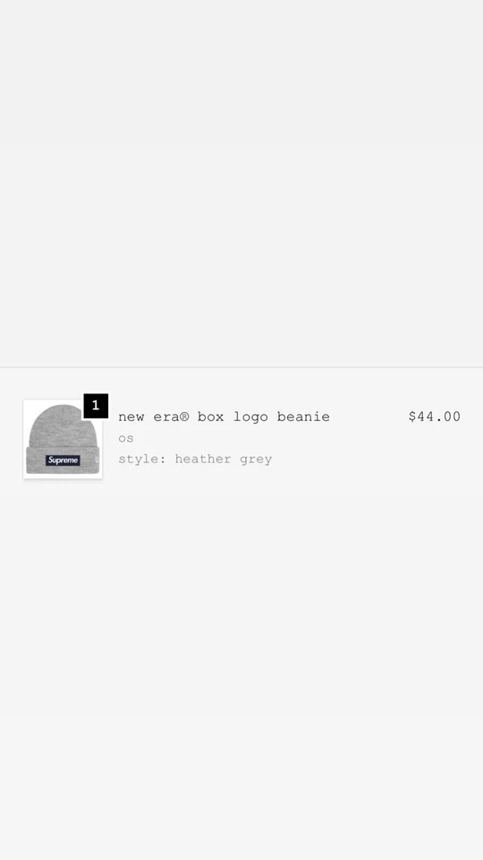 Gorro Supreme New Era Logo Caja FW25 Gris ¡¡EN MANO!!️ (en ruta) Foto 1 de 1