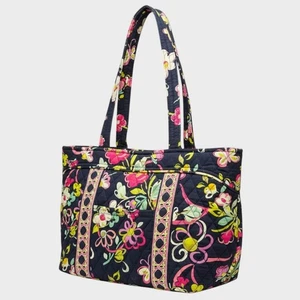 Vera Bradley Ribbons Floral Blue Pattern Shoulder Bag  - Picture 1 of 10