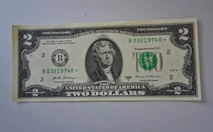 Low 160K Run GEM UNC 2017 A $2.00 Star Note with very Fancy Serial number - Picture 1 of 4