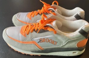 Men’s Vintage 1980s Style Brooks Flash Runners Orange Hydro Flow Sz 11 - Picture 1 of 7