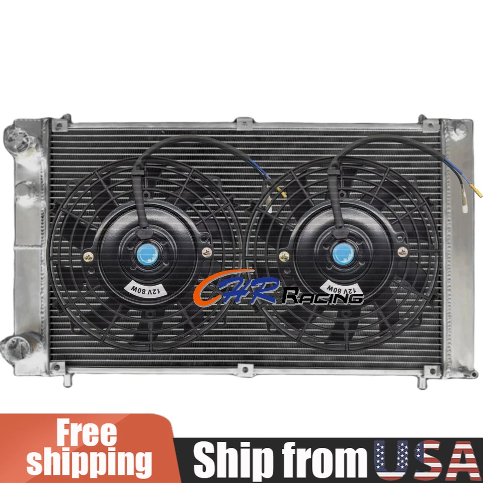 Radiador de aluminio de 5 filas + ventiladores para Maserati Biturbo 2500 1984-1987 2,5 L MT Foto 1 de 4