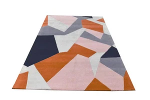 Hand-Tufted Colorblock Wool Rug: Custom Artisan-Made Area Rug - Picture 1 of 2