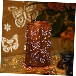 Solar Lantern Outdoor Hanging, Waterproof Solar Lights Butterfly Hollowed Out - Picture 1 of 7