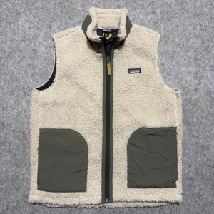 Patagonia Weste Youth Large 12 elfenbein grün Retro-X Sherpa Fleece winddicht gefüttert - Bild 1 von 10