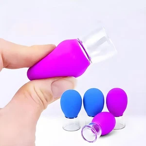 4x Facial Cupping Set, Vacuum Suction Professional Household Silicone Cupping - Picture 1 of 7
