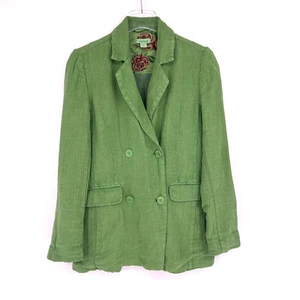 Sundance Blazer Womens XS Linen Green Oaklee Jacket Lightweight Career Boho - Picture 1 of 6
