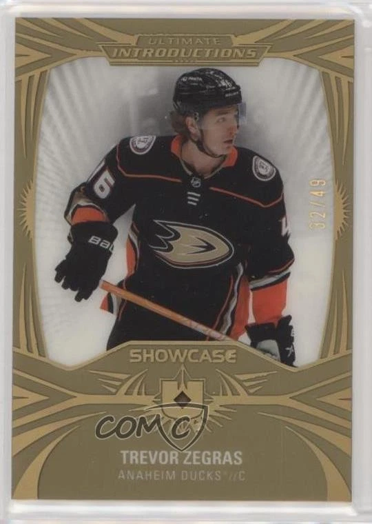 2021 Ultimate Collection Introductions Showcase Gold /49 Trevor Zegras Rookie RC - Image 1 of 2