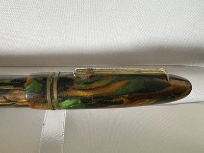 Marmorierte Mehrfarbige Füllfederhalter Mit Patrone Schreibt Vintage - Bild 1 von 4